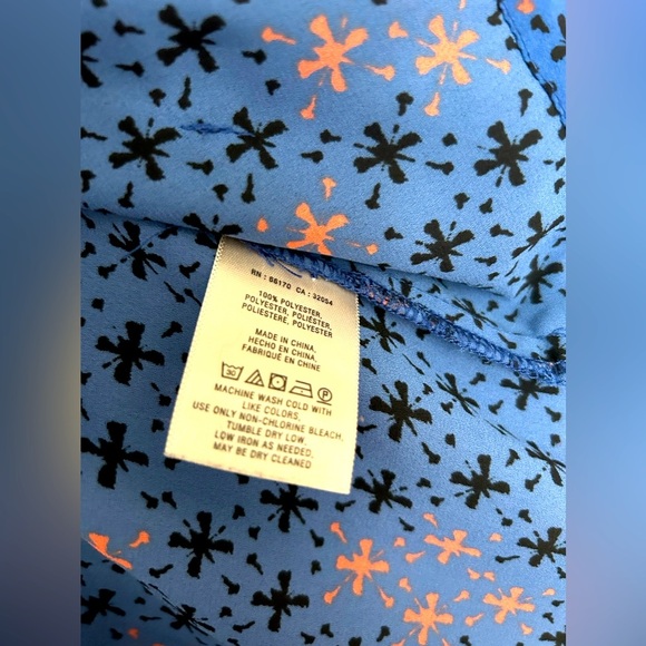 NWOT Maeve by Anthropologie Eva Blue Faux Wrap Blouse/Top Size 0 - Picture 5 of 6